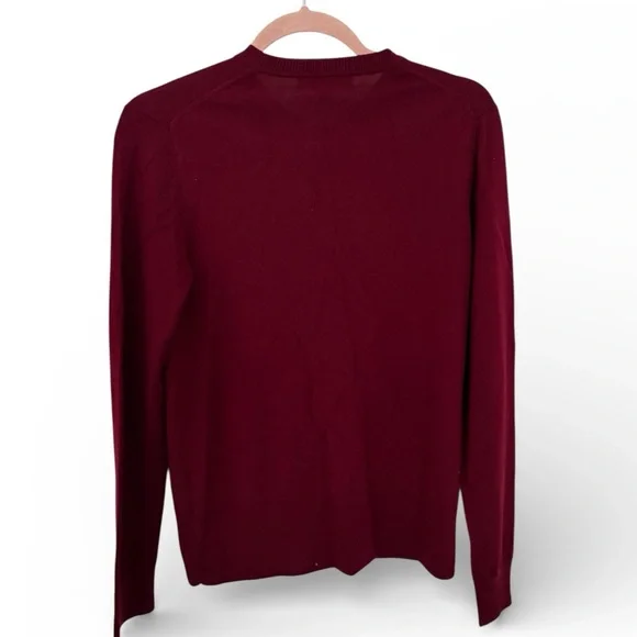 Brooks Brothers Extra Fine Merino Wool Cardigan Maroon Deep Red Medium NWOT - Picture 2 of 8